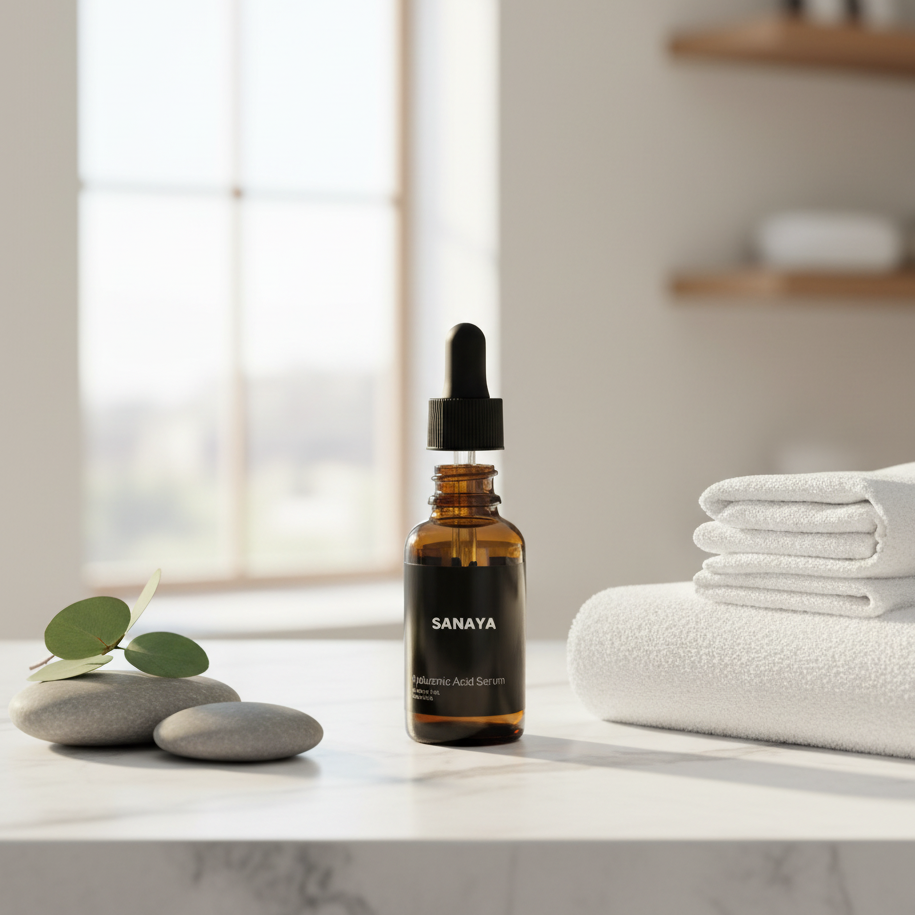 Sanaya Hyaluronic Acid Serum bottle for lightweight hydration